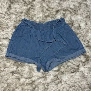 American Eagle Elastic Denim Shorts with tie belt L